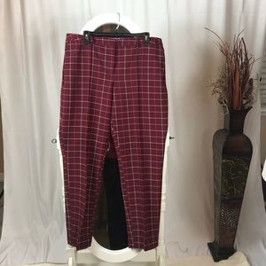 CATO BURGUNDY Plaid Slacks